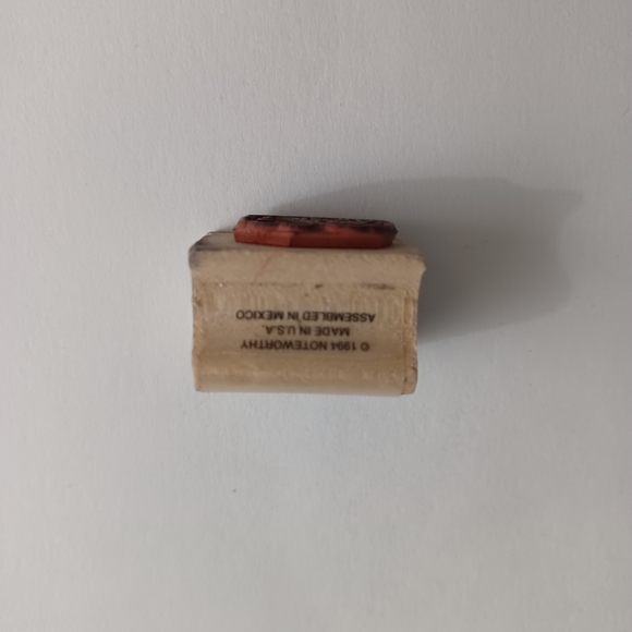 Santa Claus Noteworthy 1994 XM1245 Wood/Rubber Stamp -Mounted *INK STAIN - Picture 3 of 9